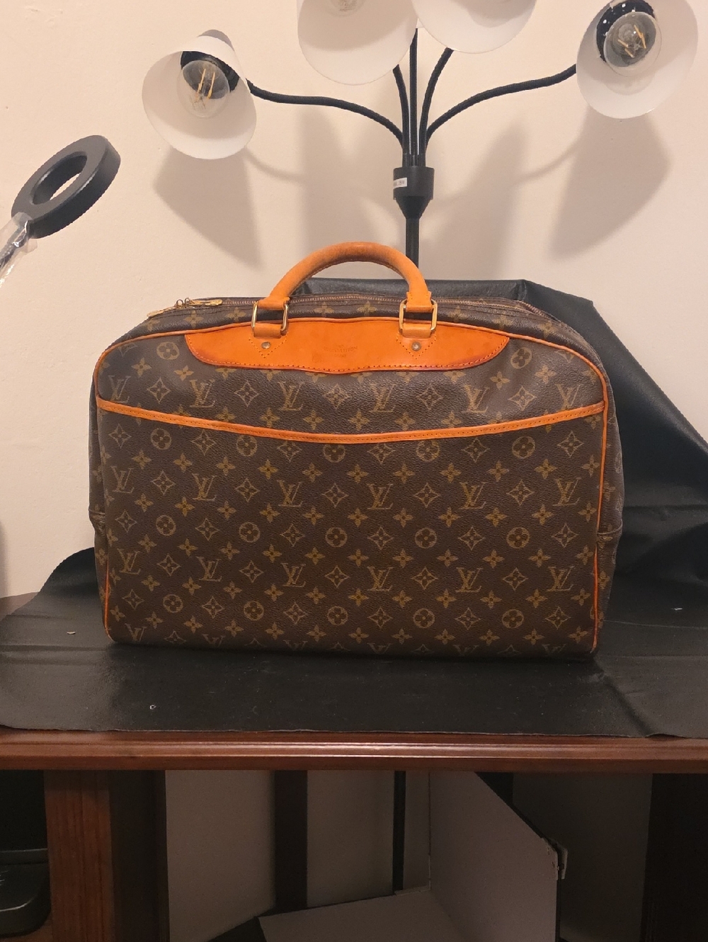 Vintage Louis Vuitton Brown Monogram Canvas Dual Compartment Luggage